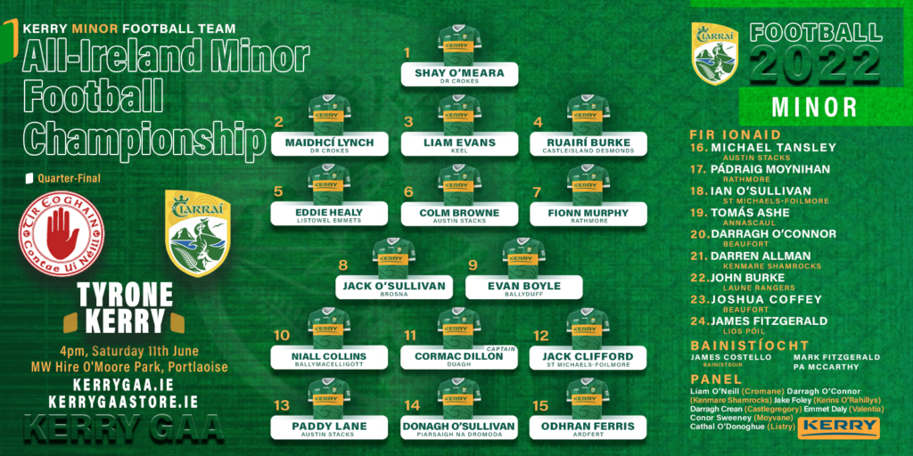 Team Announcement Kerry vs Tyrone Electric Ireland MFC Q/Final