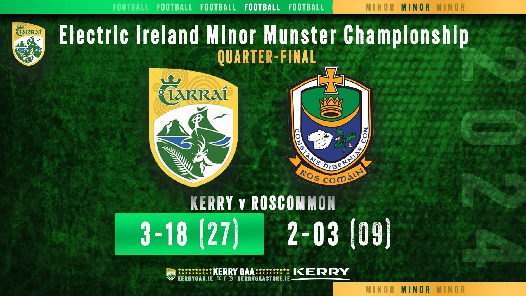 Kerry March on to All-Ireland MFC Semi-Final