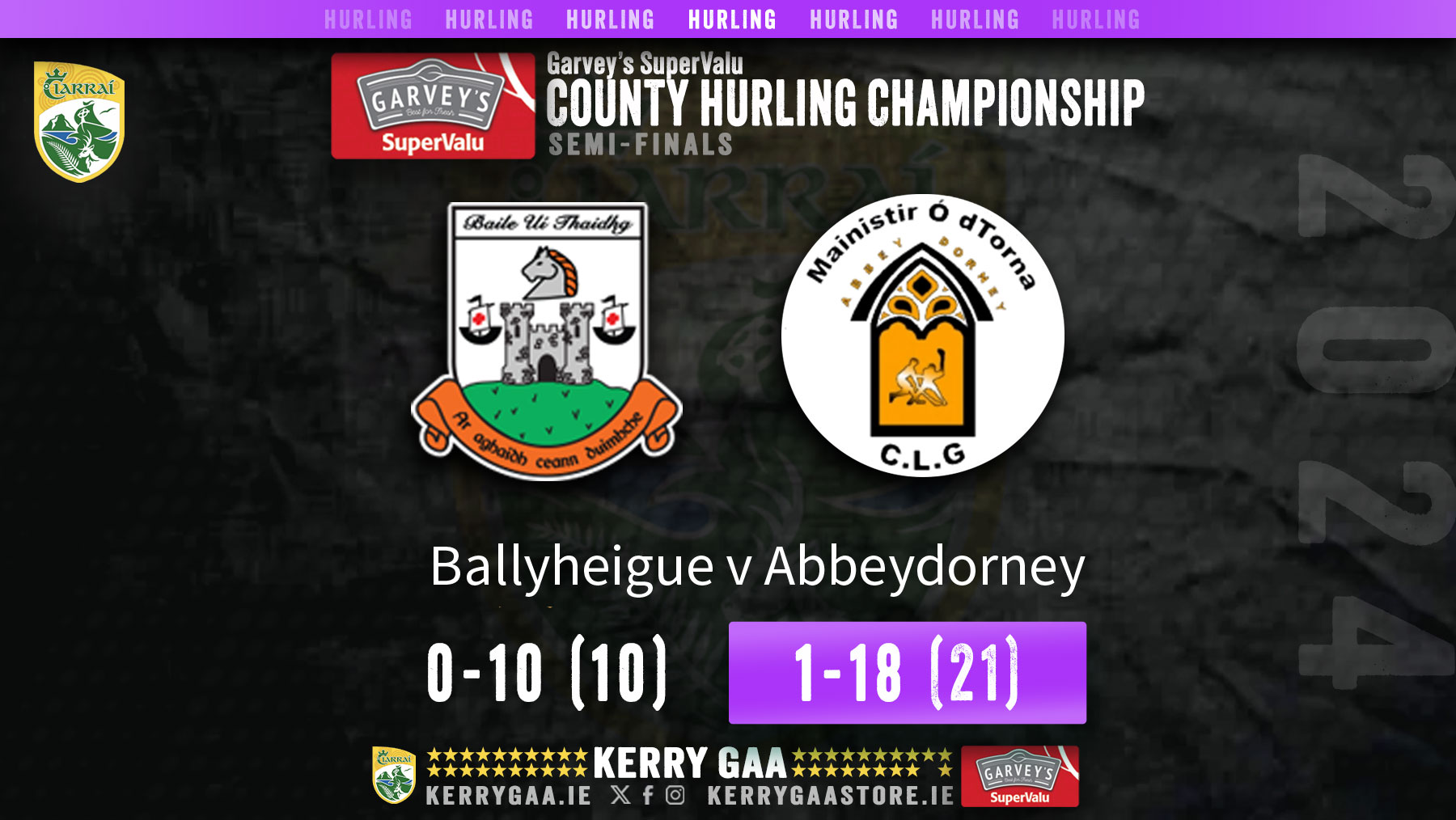 Abbeydorney advance to Garvey’s SuperValu SHC Final